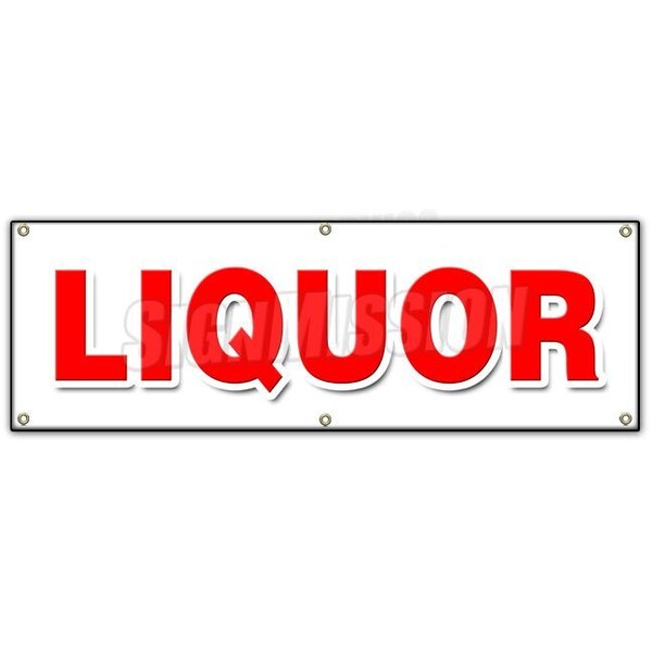 Signmission LIQUOR BANNER SIGN wine cold beer ice discount top shelf brands atm B-72 Liquor - main